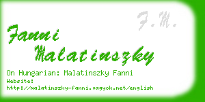 fanni malatinszky business card